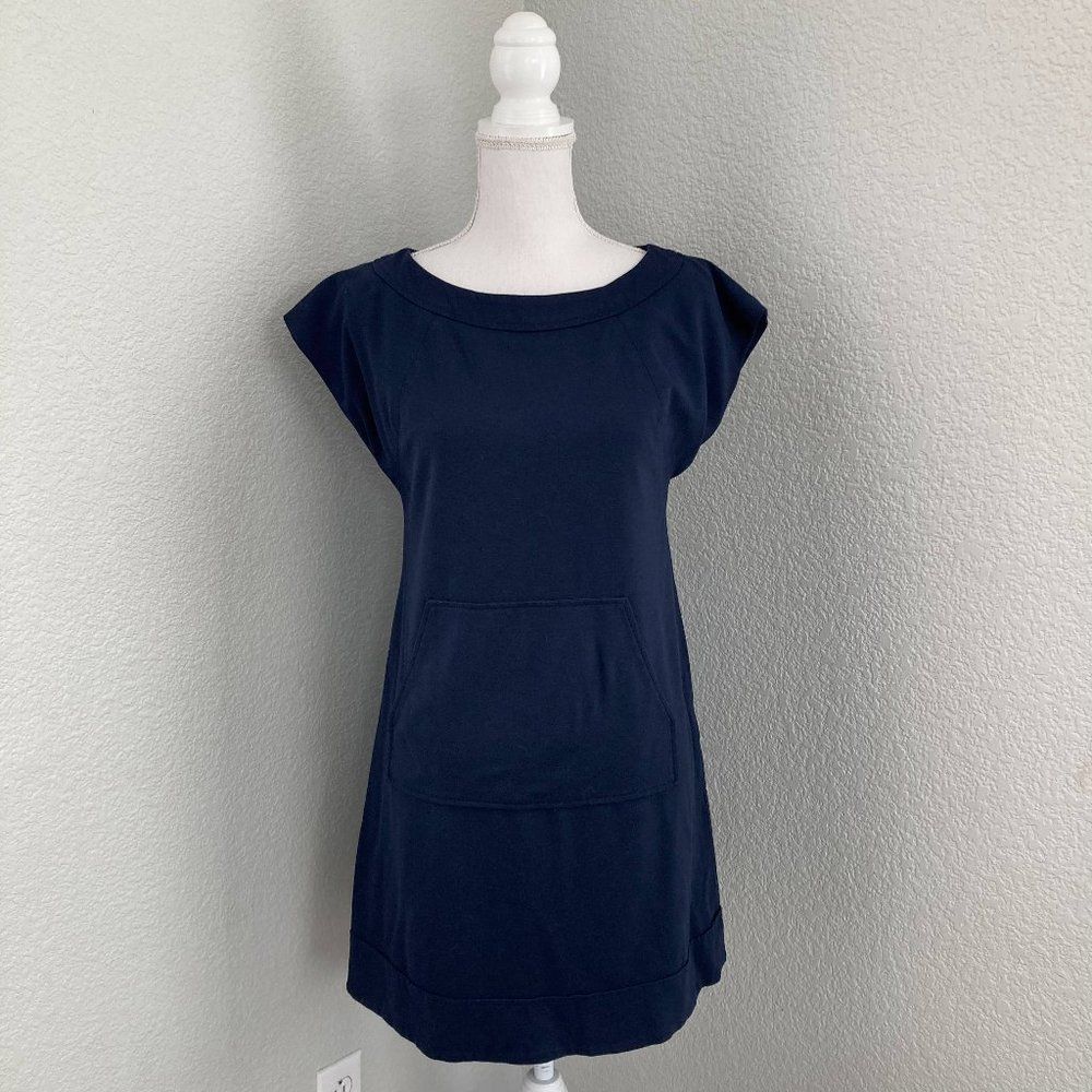 Cynthia Steffe Navy Short Sleeve Pocket Shift Dress Size Small